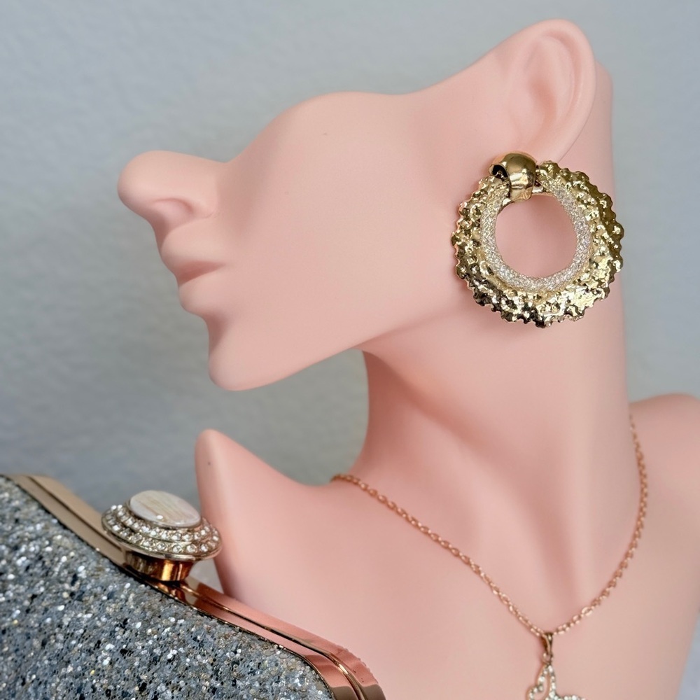 ⚜️ Gold and Silver Textured Earrings